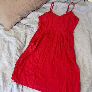 Coral summer dress W/ POCKETS